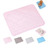 Furry Basics Dog Cooling Mat, Furrybasics Coolingmat, Summer Indoor Dog cooling Pad, Dogs Coolings mat, Pet Cooling Mats for Dogs Cats, Non-Slip,Washable & Portable (Pink, L-70 * 55cm)