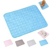 Furry Basics Dog Cooling Mat, Furrybasics Coolingmat, Summer Indoor Dog cooling Pad, Dogs Coolings mat, Pet Cooling Mats for Dogs Cats, Non-Slip,Washable & Portable (Blue, S-50 * 40cm)