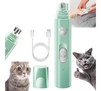 Furry Basics Paw Trimmer, Furrybasics Silent Paw Pro Nail Grinder for Dogs & Cats, Low-Noise Rechargeable, Waterproof & Easy to Clean (Green)