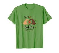 Furry Buddies Forever Pet Love Heart Paw T-Shirt, Men, Grass, L