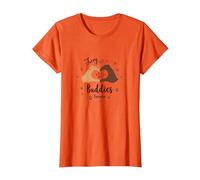 Furry Buddies Forever Pet Love Heart Paw T-Shirt, Women, Orange, L