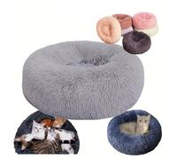 Furry Cat Donut,Furry Cat Cave Donut,Fluffy Pet Bed,Anti-Anxiety Calming Dog Bed, Warming Cozy Soft Round Pet Bed,Calming Cat Bed,Washable Pet Bed,Donut Cuddler Dog Bed (70CM,F)