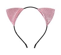 Furry Cat Ears Headband with Glitter for Cosplay and Halloween Parties | Powder Material Construction, Anti-Shedding Glitter Finish, Flexible 17.5Cm by 14Cm Frame, Designed for Cosplay Events