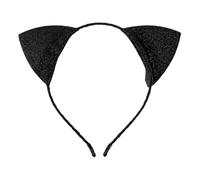 Furry Cat Ears Headband with Glitter for Cosplay and Halloween Parties | Powder Material Construction, Anti-Shedding Glitter Finish, Flexible 17.5Cm by 14Cm Frame, Designed for Cosplay Events