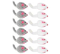 Furry Cat Mouse Toys 12 Pack Interactive Play for Kittens and Indoor Cats Colorful Mice 4.3in for Exercise