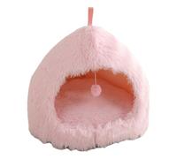 Furry Cats Cave Bed Plush Resting Sleep Shelter Half Enclosed Nonslip Bottom Antistress for Indoor Home Use Small Cats