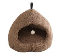 Furry Cats Cave Bed Plush Resting Sleep Shelter Half Enclosed Nonslip Bottom Antistress for Indoor Home Use Small Cats