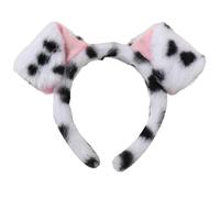 Furry Dalmatian Dog Ear Headband for Women Halloween Christmas Soft Plush Puppy Ears Costume Accessory (dog ear)