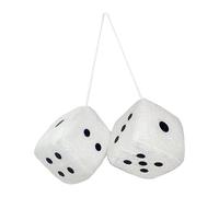 Furry Dice - Plush Dice For Car With Dots | Car Hanging Furry Cube | Retro Square Mirror Hanging Couple Auto Pendant For Auto Interior Ornament Decoration, Indoor Wall, Refrigerator countertop