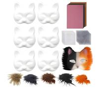 Furry Face Cover - faux, cosplay, animal costume | breathable eye mesh design with adjustable elastic strap, lightweight plush headwear for kids adults parties theater photoshoot fun events