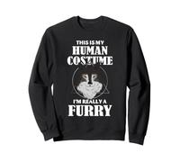 Furry Fandom Human Costume Wolf Fursona Funny Identity Meme Sweatshirt