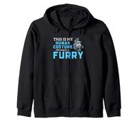 Furry Fandom Human Costume Wolf Fursona Funny Identity Meme Zip Hoodie
