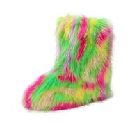 Furry Faux Fur Snow Boots Winter Fuzzy Fluffy Shoes Suede Fashion Boots