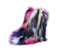 Furry Faux Fur Snow Boots Winter Fuzzy Fluffy Shoes Suede Fashion Boots