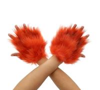 Furry Faux Furs Animal Foxes Paws Fingerless Mittens Halloween Cosplay Costume Accessories Cats Paw Gloves Fursuit Faux Furs Plush Furry Cats Claw Gloves Fursuit