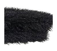 Furry Faux Sheep Wool Fleece 5cm Long Pile Faux Fur Fleece Fabric Soft Curly Woolly Pile Fleece Material, for Cosplay Apparel Accessories Floor Decorations, 50x175cm (Color : Black)
