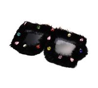 Furry Frame Oversized Sunglasses for Birthday Girl, Polarized Crystal Lens Lightweight Hip Hop Party Shades Furry Frame Oversized Sunglass