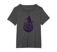 Furry Friend Forever Cat Lover T-Shirt, Women's Plus, Dark Heather Grey, 2X
