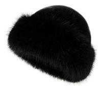 Furry Hat, Furry Hat, One Size Warm Winter Hats for Women, Black Fuzzy Cossack Fluffy Russian Style for Ladies