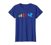 Furry Human Evolution Tshirt Furries Tail Ears Cosplay Shirt T-Shirt, Women, Royal Blue, Small