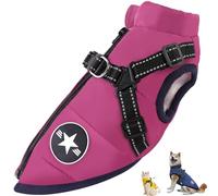 Furry King Dog Winter Coat, FurryKing 3 in 1 Winter Jacket, Windproof Dog Snow Jacket with Harness and Zipper for Small Medium Large Dogs/Cats (purple,XX-Large)