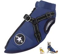Furry King Dog Winter Coat, FurryKing 3 in 1 Winter Jacket, Windproof Dog Snow Jacket with Harness and Zipper for Small Medium Large Dogs/Cats (dark blue,XX-Large)
