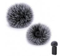 Furry Mic Windscreen 2 Pack Wind Muff for DJI Wireless Lavalier Microphone | Thick artificial fur blocks wind noise; dust & moisture shield; twist-lock fit for outdoor field recording and interviews