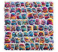 Furry Monster Stickers 100 Pcs Vinyl Cartoon Funny Cute Sticker for Laptop Skateboard Water Bottle Phone Guitar Bumper Car Bike Luggage,Waterproof Kawaii Monster Decals for Teens Adults