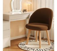 Furry Padded Vanity Stool Chair with Back Multifunctional Linen Seat for Bathroom Bedroom Living Room Entryway - Stylish Brown Accent Furniture