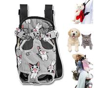 Furry Pawsy Carrier, 34 Style Furry Pawsy Cat Carrier, Pet Dog Carrier Front Chest Backpack, with Adjustable Comfortable Shoulder Straps, Breathable Mesh, Built-in Pet Lock, for Dog Cat (B07,L)