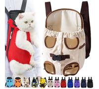 Furry Pawsy Cat Carrier, Furry Pawsy Carrier, Portable Pet Carrier Backpack, Adjustable Pet Front Cat Dog Carrier Backpack, Legs Out, Easy-fit Chest Carrier for Small Dogs Cats Puppies (Brown-b,2XL)