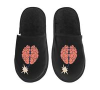 Furry Slippers Brains With Exploding Fuses Home Slippers Unisex Comfy House Slipper For Guest Party Bathroom M
