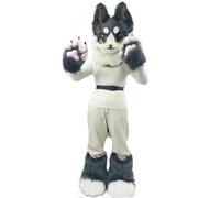 Furry suits，fursuit costume outfit ，furry suit for costume Party Cosplay，Including fursuit head， paws ，feet， tail (B, Small)