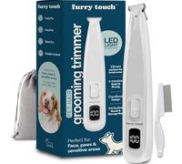 Furry Touch Dog Paw Trimmer - Electric Cordless Pet Clippers for Dogs & Cats - Quiet Dual-Speed Groomer with Pet-Safe Blade for Feet, Ears, Face - USB-C Rechargeable - with Travel Bag, Comb & Brush