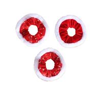 Furry Trim Christmas Hairbands For Adult Kids Hair Circles Festival Theme Scrunchy Hair Elastic For Parties 3Pieces