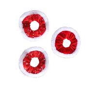 Furry Trim Christmas Hairbands For Adult Kids Hair Circles Festival Theme Scrunchy Hair Elastic For Parties 3Pieces