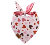FURRY WHISPER Valentine's Day Dog Bandana, Reversible Heart Stripes Design, Soft Breathable Adjustable Scarf for Small Medium Large Dogs, Boy Girl Cute Holiday Outfit Accessory Gift