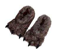Furry Wolf Dinosaur Claw Slippers Men Women Teens Faux Fur Bear Dragon Paw Shoes Ankle Boots Cosplay Halloween Animal Costume Footwear Thick Padded Indoor Slip-On Slippers Shoes Foot Warmer