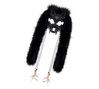 Furry Wolf Faux Furs Vikinges Foxes Wendigo Headdress For Halloween Werewolfs Costume Barbarian Cosplay Party Werewolfs Costume Cosplay Accessory