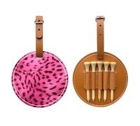 Furry Zebra Leopard Black Printed golf tee storage bag - portable design, easy to organize tee, Brown, One Size