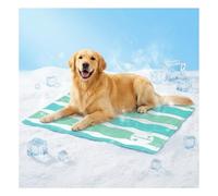 furrybaby Dog Cooling Mat for Large Dogs, Pet Cooling Mat Self-Cooling Mat for Cat, Gel Cool Mat No Need to Refrigerate or Freeze, Apply Indoors Outdoors Car(Stripes 80x96cm)