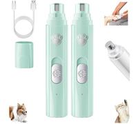 Furrybasics Silent Paw Pro, Rechargeable Electric Quiet Dog Nail Grinder, Furry Basics Paw Trimmer, 2-Speed Rechargeable Pet Nail Trimmer, Waterproof & Easy to Clean for Dogs & Cats (Green+Green)