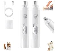 Furrybasics Silent Paw Pro, Rechargeable Electric Quiet Dog Nail Grinder, Furry Basics Paw Trimmer, 2-Speed Rechargeable Pet Nail Trimmer, Waterproof & Easy to Clean for Dogs & Cats (White+White)