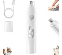 Furrybasics Silent Paw Pro, Rechargeable Electric Quiet Dog Nail Grinder, Furry Basics Paw Trimmer, 2-Speed Rechargeable Pet Nail Trimmer, Waterproof & Easy to Clean for Dogs & Cats (White)