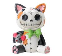 Furrybones Sitting Calico Mao-Mao Skull Face in Cat Suit with Mouse