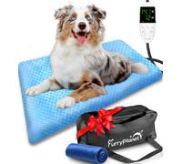 FurryPlanet Upgrade Dog Heating Pad with 2 Covers&840D Storage Bag,Adjustable Temperature Electric Pet Heating Pad with Timer,Waterproof Large Heated Bed Mat with Chew-Proof Cord,L
