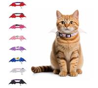 FURRYUMI 1 PC Bat Wing Cat Collar with Bell, Adjustable Kitten Collar with Safety Breakaway Buckle for Boy&Girl Cats, Halloween Christmas Cat Accessories for Kitten Puppy