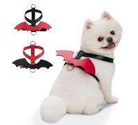 FURRYUMI Bat Wings Dog Vest Harness, Halloween Costume for Dogs and Cats, No Pull Adjustable Microfiber Vegan Leather Harness for Small Medium Large Dogs,Halloween Party Dress Up Accessories for Dog