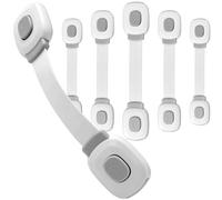 Fursafe&Q Baby Cabinet Locks, Child Safety Cabinet Proofing - Child Safety Strap Locks Adhesive Drawer Fridge Ovens Door Toilet Latches No Drill Multi-Purpose for Furniture Kitchen Lock…