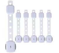 Fursafe&Q Cabinet Locks Baby Proofing, Baby Drawer Safety Locks -Adhesive Child Safety Lock Straps Adjustable Door Latch for Fridge Toilet Oven No Drill Furniture Kitchen Lock